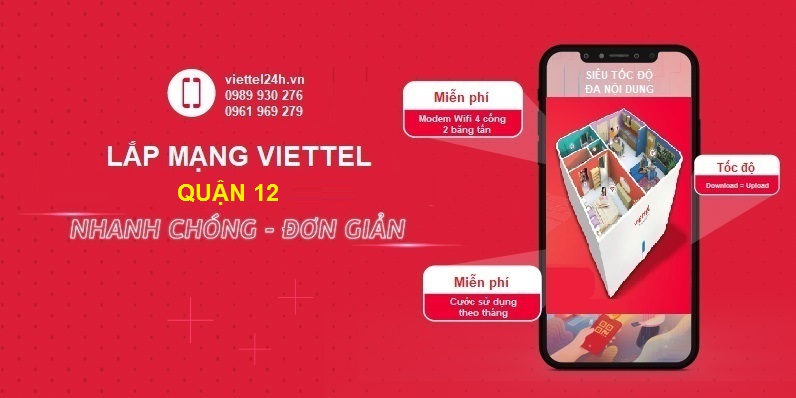 đăng ký gắn cáp quang Viettel Quận 12